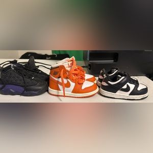 Air Jordan 1 starfish 6c. 13 black and purple 5c,  Nike panda dunk 5c